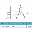 Hochbeckenleiter ASTRAL aus Edelstahl 2 x 4 Stufen