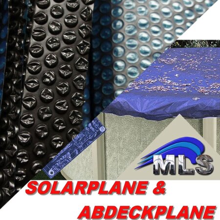 Solarfolie blau-schwarz + Abdeckplane blau  rund  3,60 m