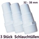 3 Stück Schlauchstutzen 1 1/2 Zoll AG - NW 38/32 mm